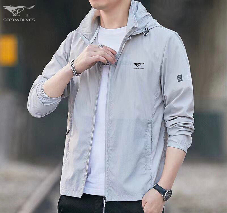 外贸尾货7匹狼防晒衣男连帽夏季超薄防紫外线...