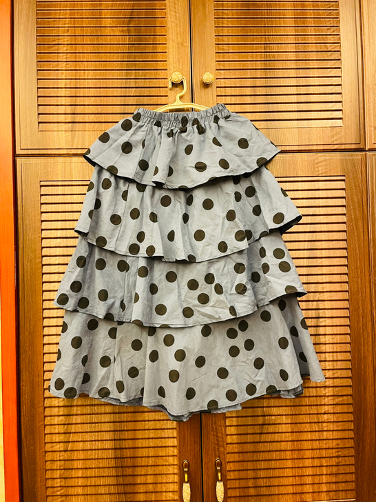 波点半身蛋糕裙