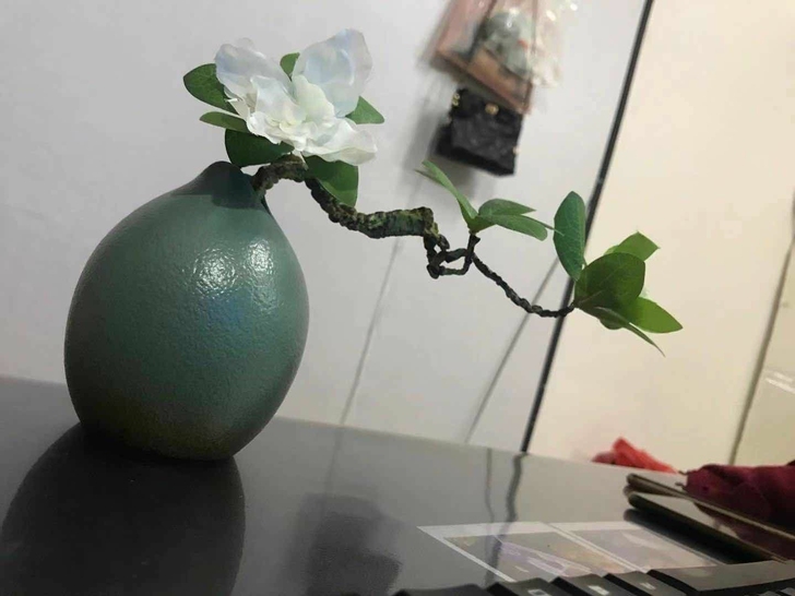 新中式青瓷釉破茧花瓶 陶瓷花瓶小号桌摆水培...