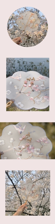 【出】远山乔喜鹊樱花团扇