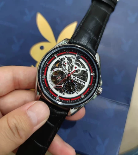 正品十大男士手表花花公子镂空全自动机械表时...