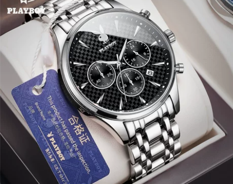 2022新款正品花花公子手表男士超薄防水皮...