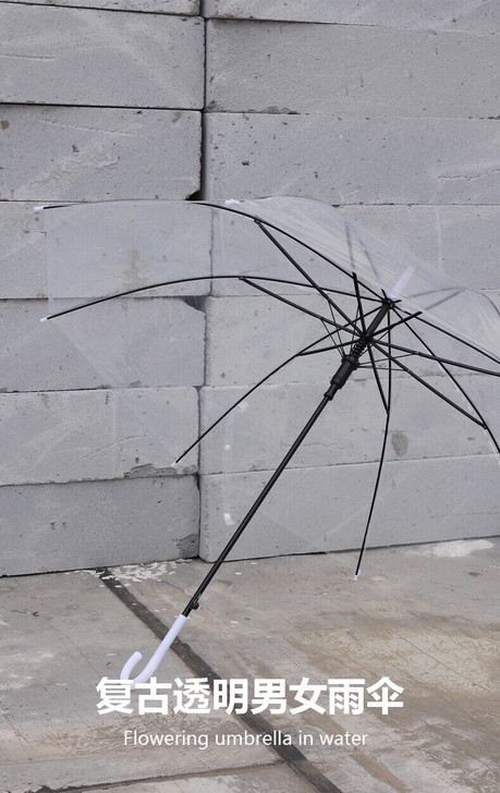 【2把14元包邮】创意透明雨伞， 8骨雨伞...