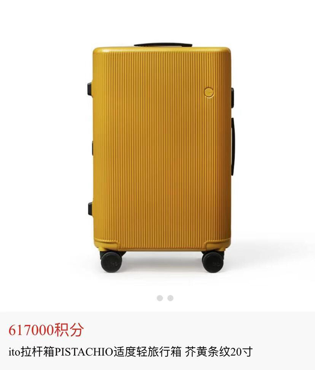 PISTACHIO适度轻旅行箱芥黄条纹20寸