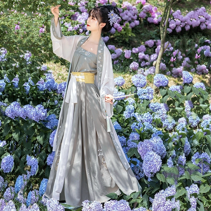 汉裳衣坊的窃香，宋制对襟一片式百迭裙夏季三...