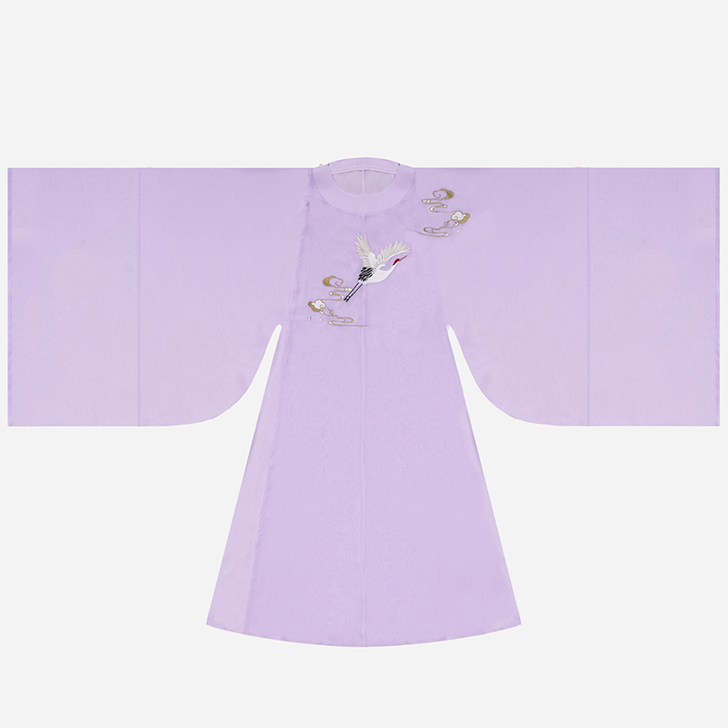 寻景记汉服 原创宋制圆领袍 仙鹤兰花刺绣中...