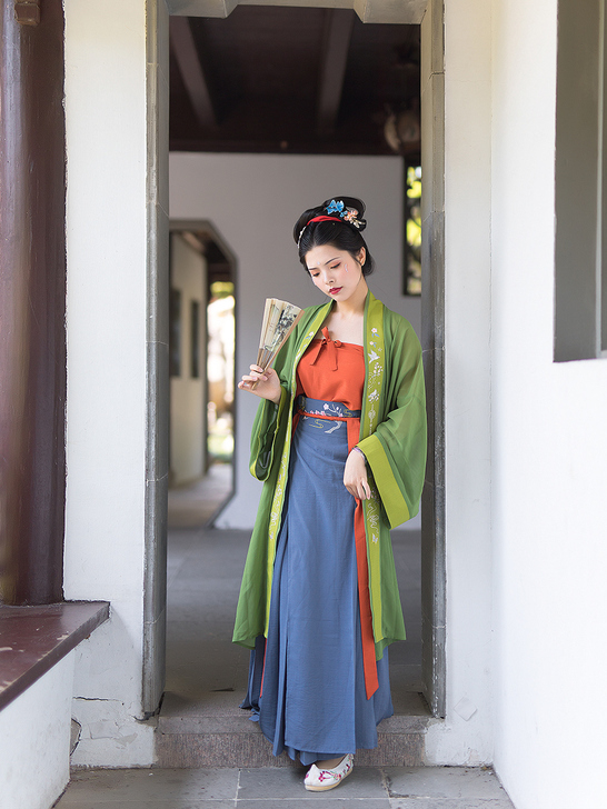 华裳记【鸟鸣涧】夏季原创汉服 宋制三件套百...