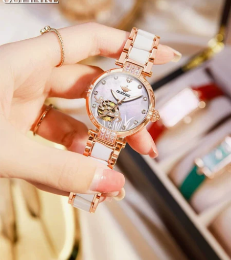 瑞士认证欧品客正品牌手表女士全自动机械表 ...