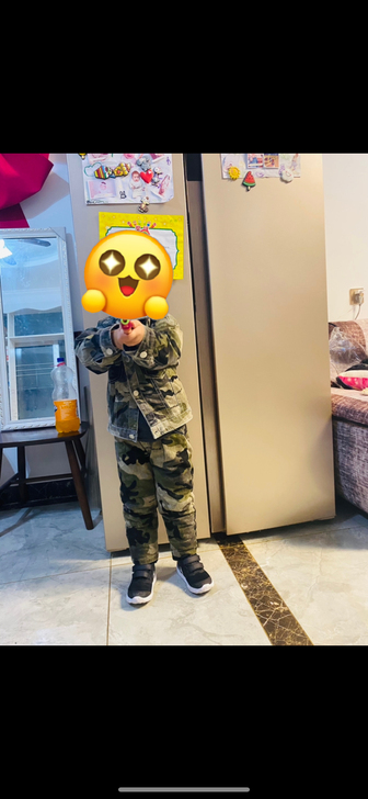 迷彩套装拍下送同款帽子110码