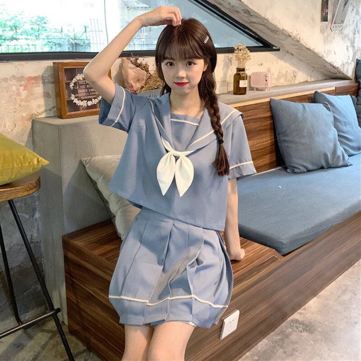 日系jk水手服短裙套装夏校服女学生西装制服...