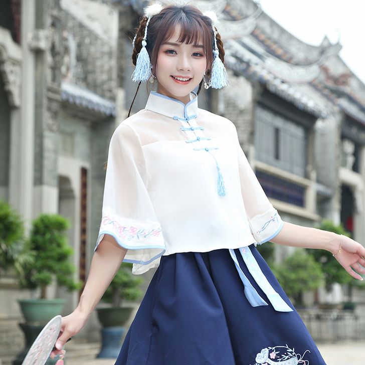 汉风华尚夏装新款改良汉服女中国风元素古装学...
