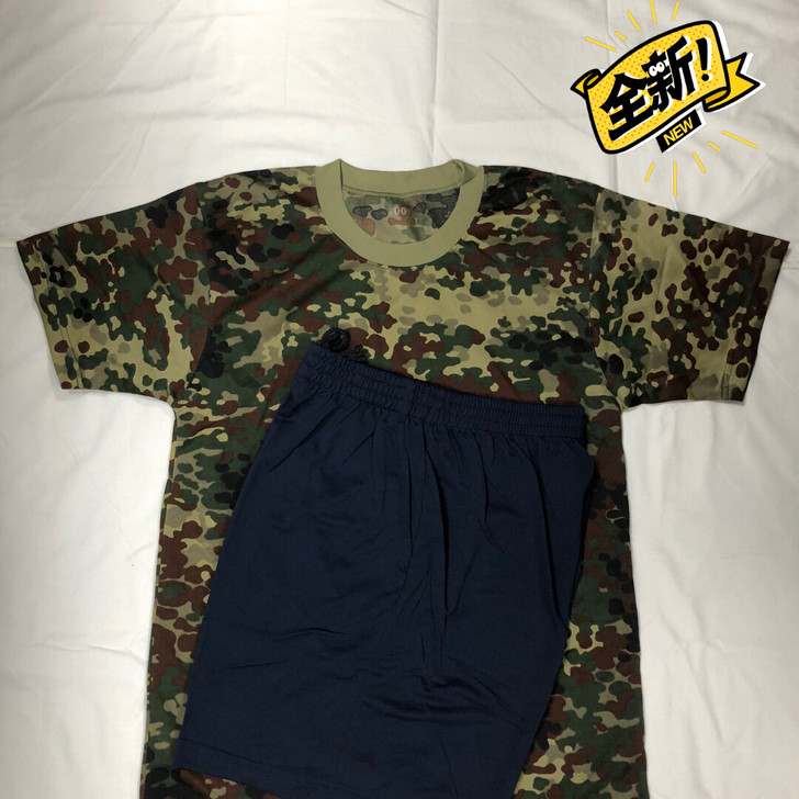 全新01短袖体能服套装涤盖丙珠地针织网状丝...