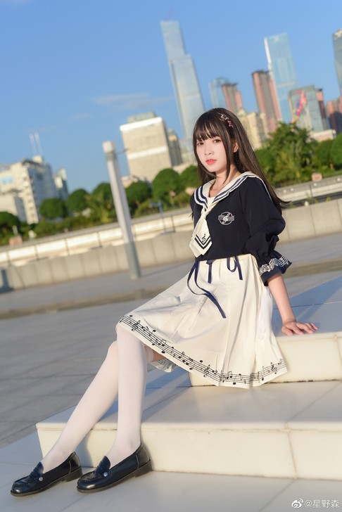 刀出漫踪五线谱音符学院水手服套装s码