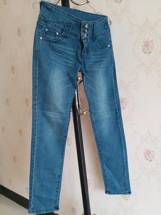 百搭休闲牛仔裤女蓝色裤子春秋新款女裤九分小...