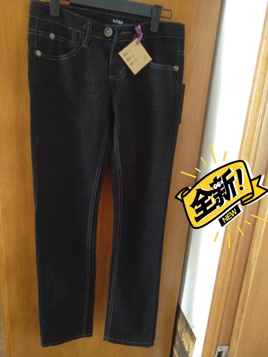腰围二尺一纯黑色女裤全新未开扣眼带吊牌