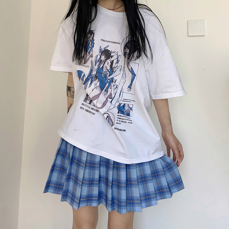 合成牛乳 格子百褶裙女夏季日系学院风高腰a...