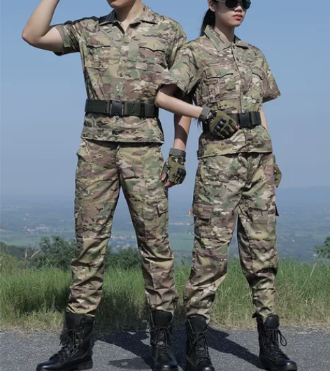 夏季薄款新式正版短袖迷彩军训服套装服饰 儿...
