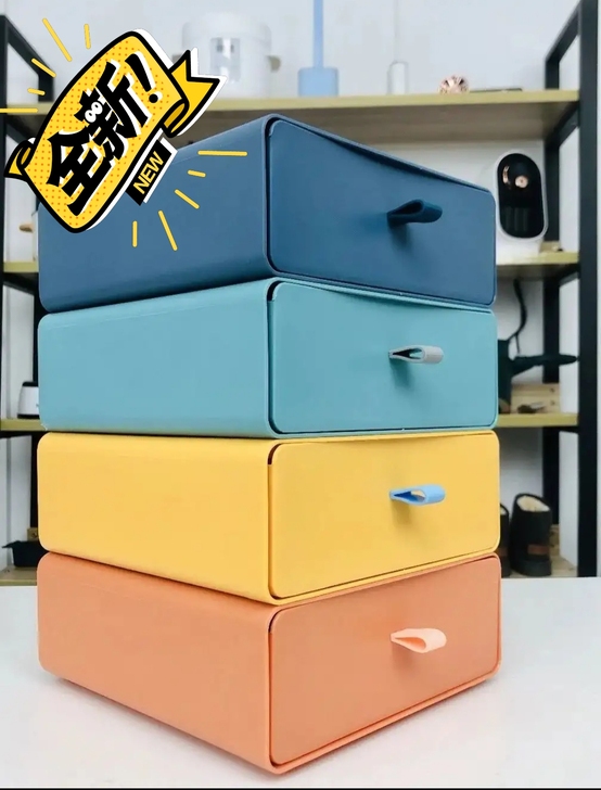 网店转行，低价出马卡龙抽屉式桌面收纳盒，2...
