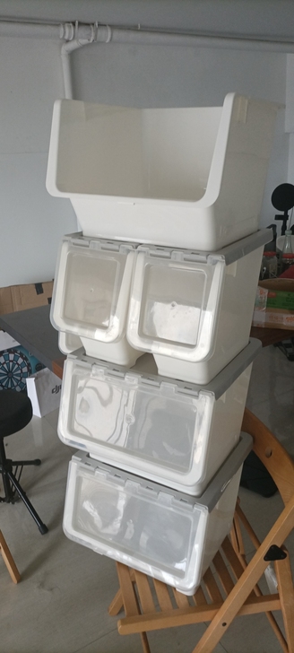 厨房储物盒，3大3小，可以堆叠，坚固耐用