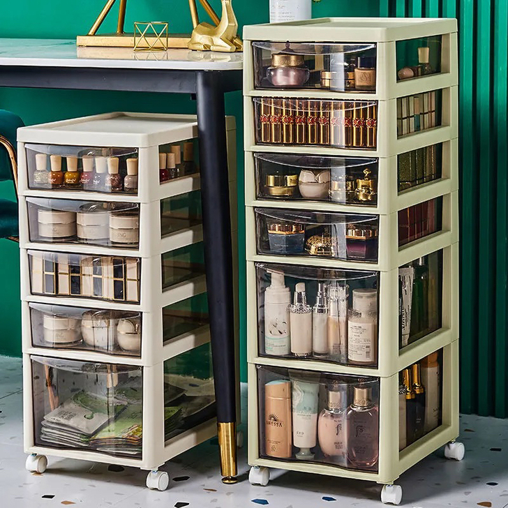 【全新】化妆品收纳柜抽屉式置物架多层杂物储...