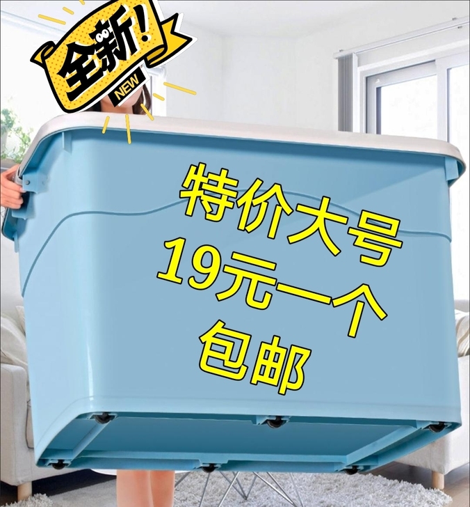 【特价大号19元一个】出售剩余收纳箱，全新...