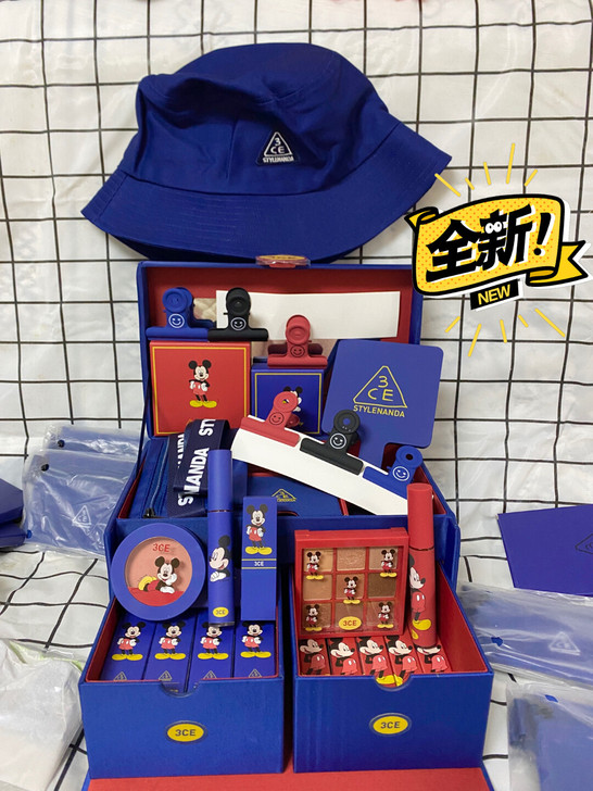 3ce蓝色收纳箱米奇化妆箱