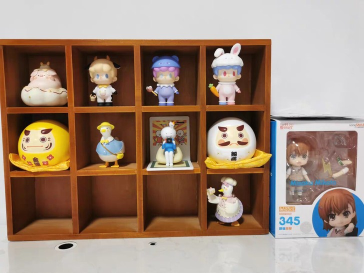 全新复古壁挂式墙面收纳架实木十二宫格桌面收...