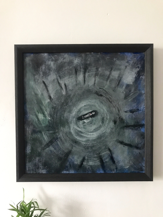 《最后一只花》油画作品