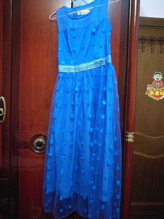 夏季连衣裙蓝色长裙