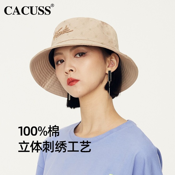 CACUSS渔夫帽男春夏新款盆帽大头围遮阳...