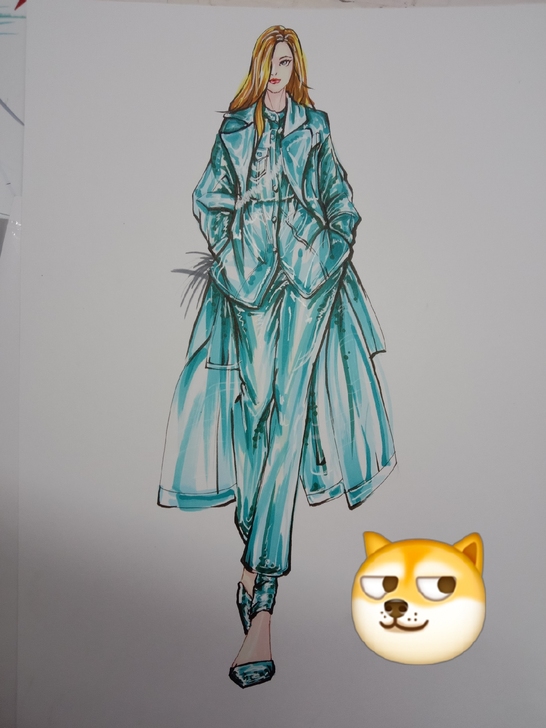 服装效果图，服装画，时装画，款式图手绘