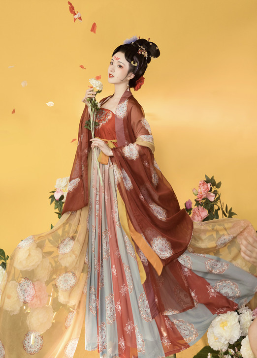 玉术原创汉服女霓裳诃子裙大袖衫唐制##am...