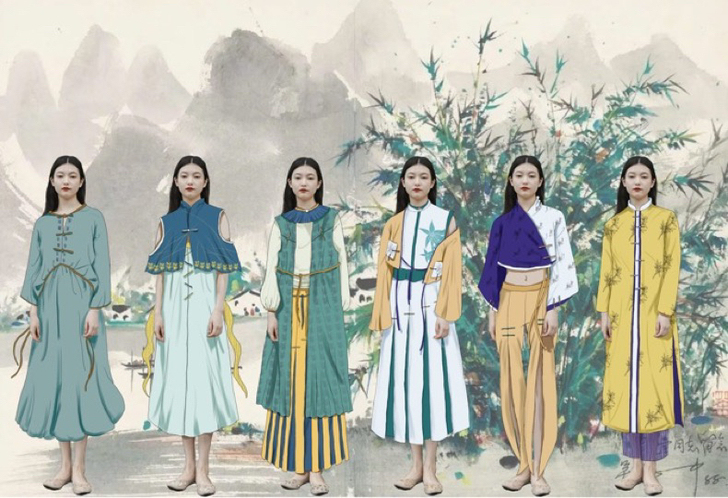 服装效果图 汉服设计效果图