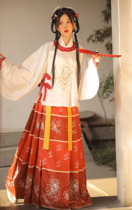 出 玉术原创汉服女明制圆领袍补服短衫袄裙百...