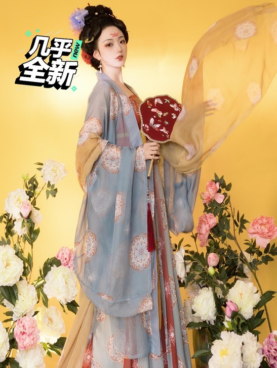 玉术原创汉服女霓裳诃子裙大袖衫唐制春夏刺绣...