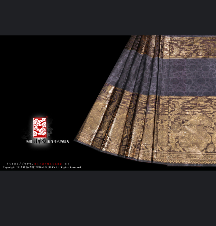 明华堂紫狮子马面裙