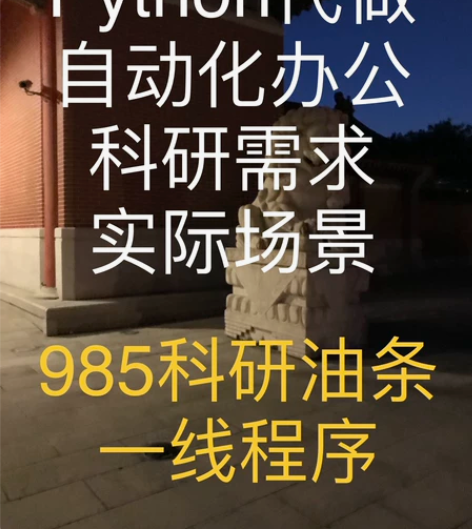 Python程序代做：自动化办公/科研/其...