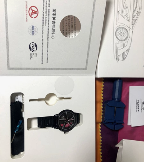 奥迪rs7刀锋轮毂手表抖音款轮毂腕表镂空立...