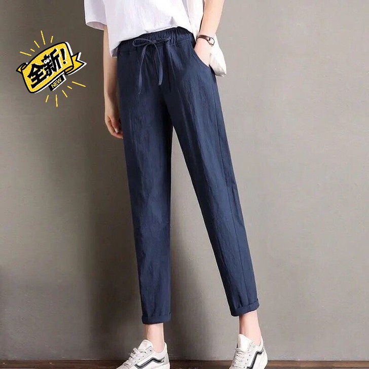 特价棉麻休闲裤女裤子韩版宽松显瘦束脚裤夏季...