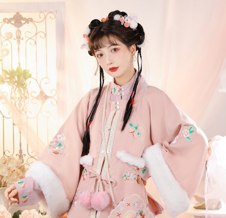 （全套含下裙）玉术汉服女花开兔原创汉元素加...