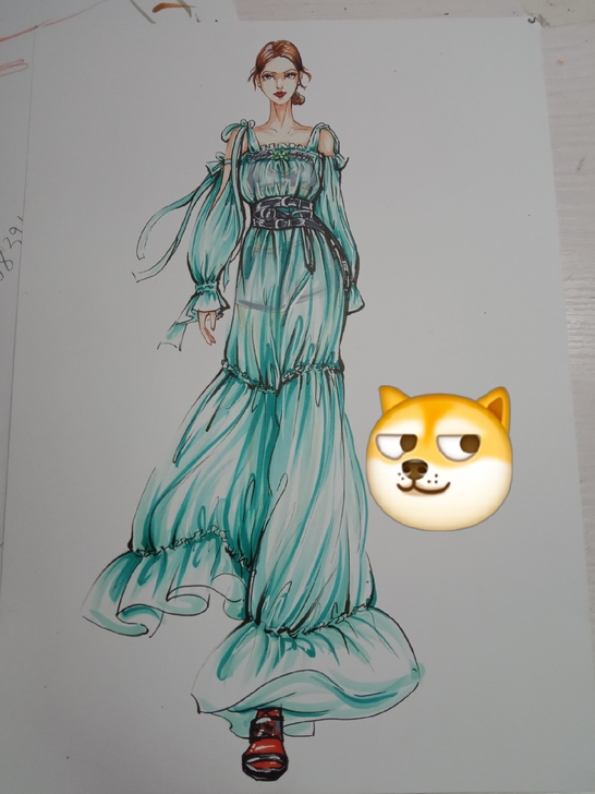 服装效果图，服装画，时装画，款式图手绘