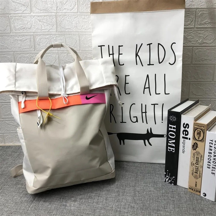 潮牌大容量双肩包初高中学生斜挎包校园纯色书...