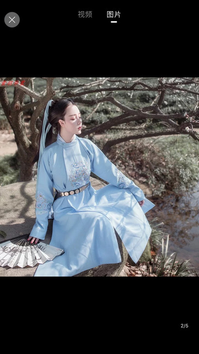 素羽华裳汉服店   蓝色圆领袍  已绝版 ...