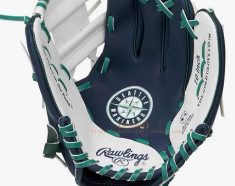 rawlings儿童少年棒球手套- 白蓝绿...