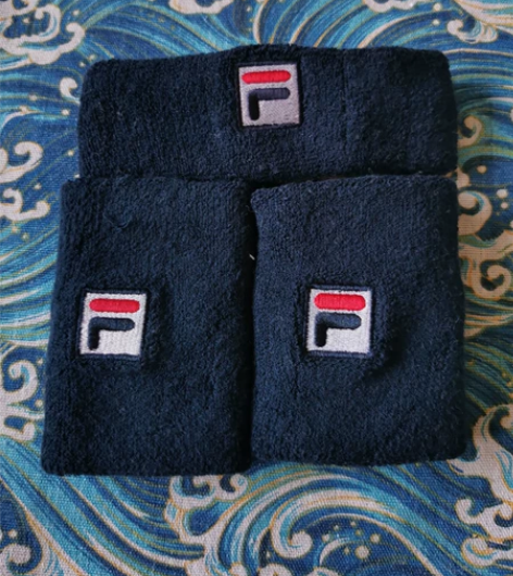 【包邮】深蓝色长款FLA斐勒运动毛巾护腕擦...