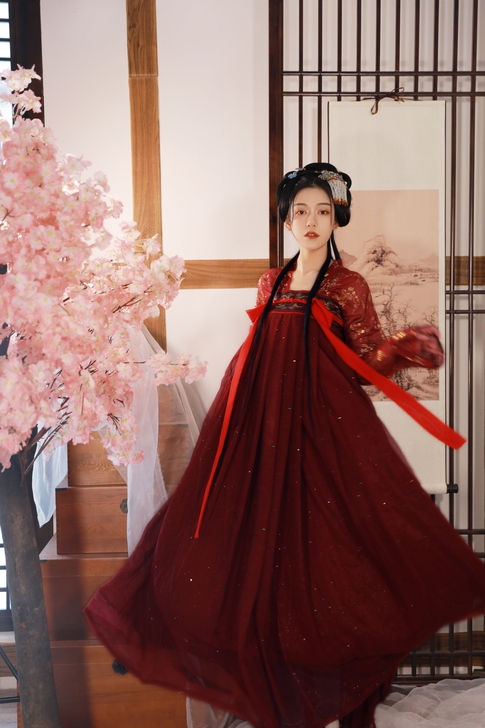 【醉美人】汉韵阁芙蓉汉服齐胸襦裙对襟烫金