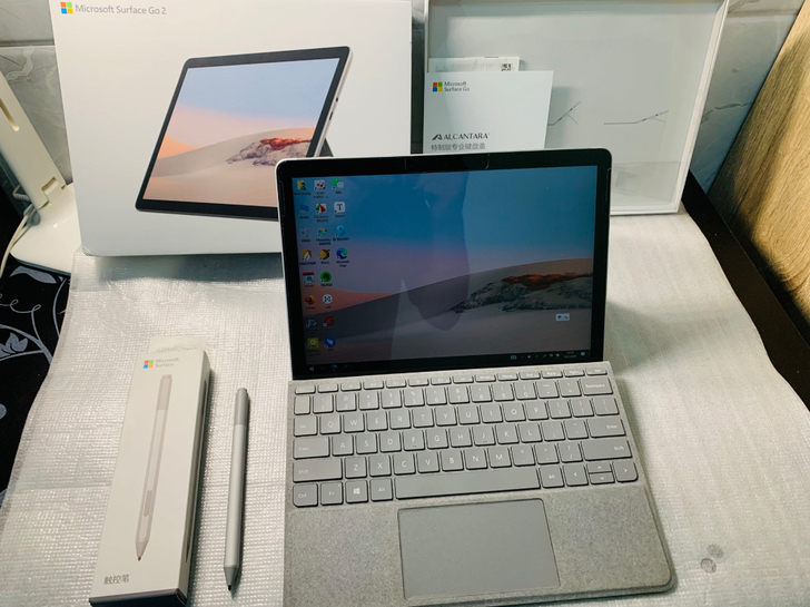 微软 Surface Go 2 亮铂金+亮...