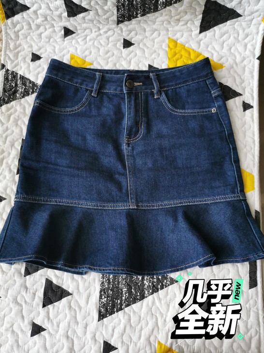 几乎全新包邮以纯鱼尾裙牛仔裙A字裙