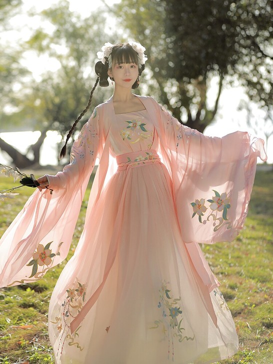 艺缕原创传统汉服女装【满园】重工刺绣襦裙日...