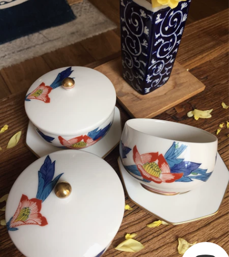 日本中古 老香兰社茶杯盖杯  孤品花型 未...